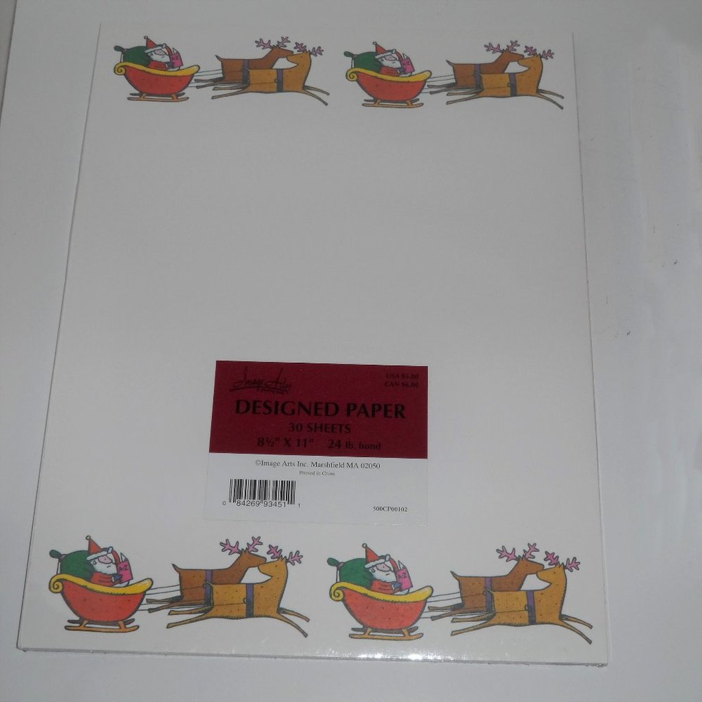 🍁🍁🍁🍁NWT-Vtge/Dis Hallmark Santa w/Sleigh Paper